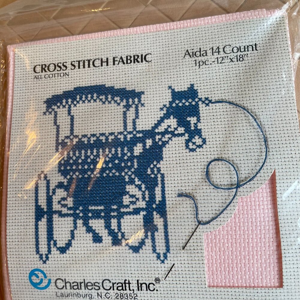 Charles Craft Cross Stitch Fabric 12" x 18" Light Pink New